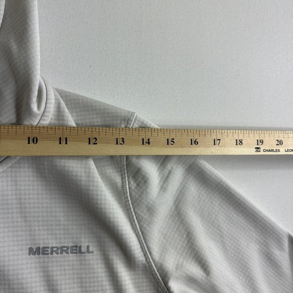 Merrell Super Soft Full Zip Fleece Hoodie Jacket Ivory Womens Size Medium Active - Picture 8 of 8